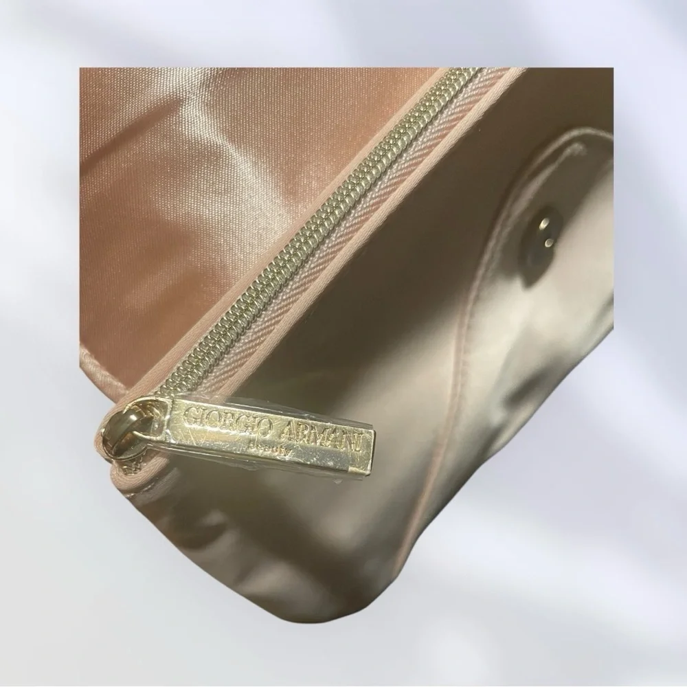 Giorgio Armani Cream Leather Clutch with Logo​​​ - Picture 3 of 4